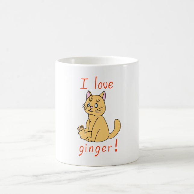 Caneca De Café Minimalista, adoro gengibre (Centro)