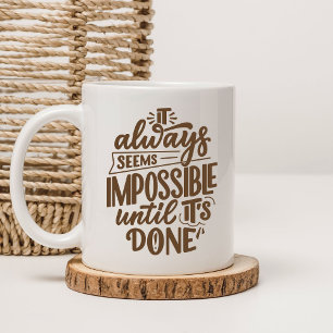 Caneca De Café Minimalista Branco e Castanho