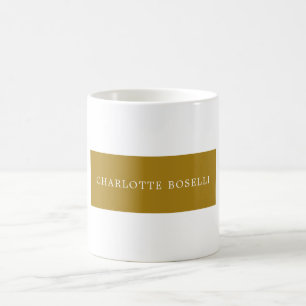 Caneca De Café Minimalista Clássico Profissional Cor Dourada