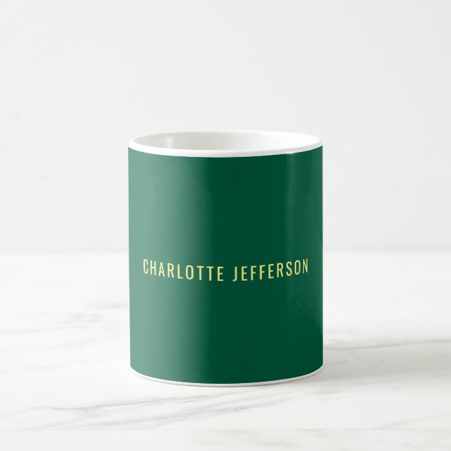 Caneca De Café Minimalista Clássico Profissional Verde Amarelo (Centro)
