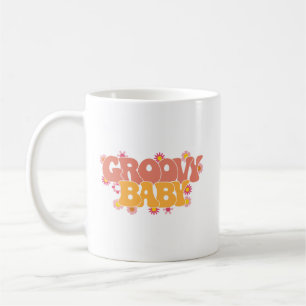 Caneca De Café Minimalista Colorido Groovy Bebê Estilo Retro Lara