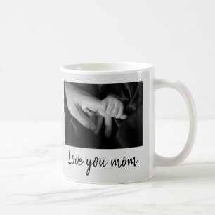 Caneca De Café Minimalista de Foto do Primeiro Dia de as mães Pe