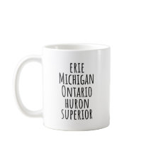 Caneca de Café Minimalista dos Grandes Lagos de Mi