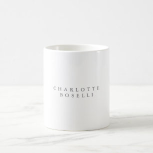 Caneca De Café Minimalista Elegante Clássico Nome Profissional