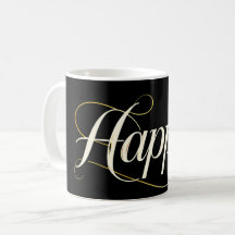 Minimalista Elegante Ouro Feliz Tipografia - Cláss