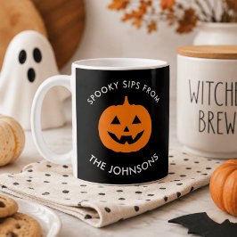 Caneca De Café Minimalista Halloween Spooky Sips – Personalizado