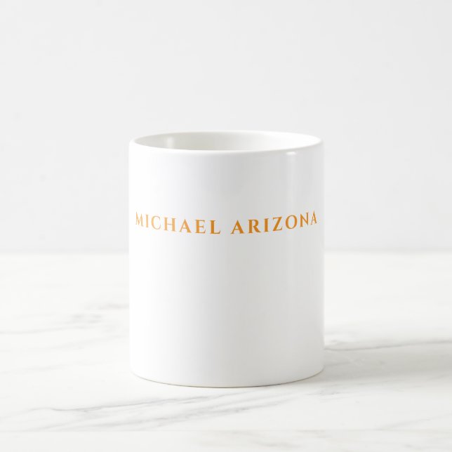 Caneca De Café Minimalista Moderna Simples Nome Próprio (Centro)