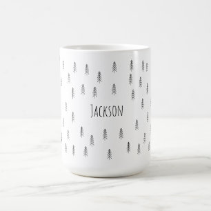 Caneca De Café Minimalista Moderno Preto e Branco – Café Personal