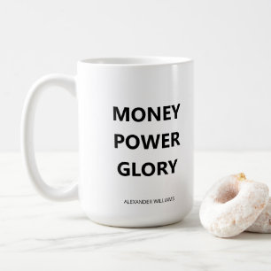 Caneca De Café Minimalista Motivacional Empresarial Preto e Branc