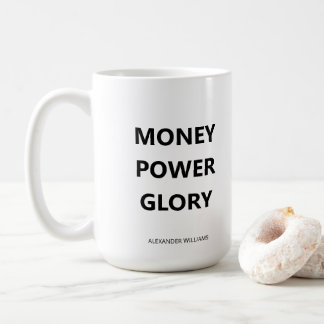 Caneca De Café Minimalista Motivacional Empresarial Preto e Branc