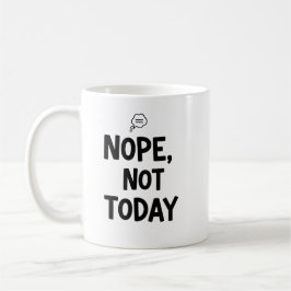 Caneca De Café Minimalista Não Hoje Bolha de Pensamento