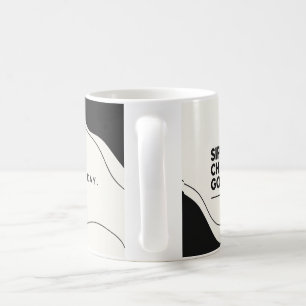 Caneca de Café Minimalista Preta – Beba Carregue V