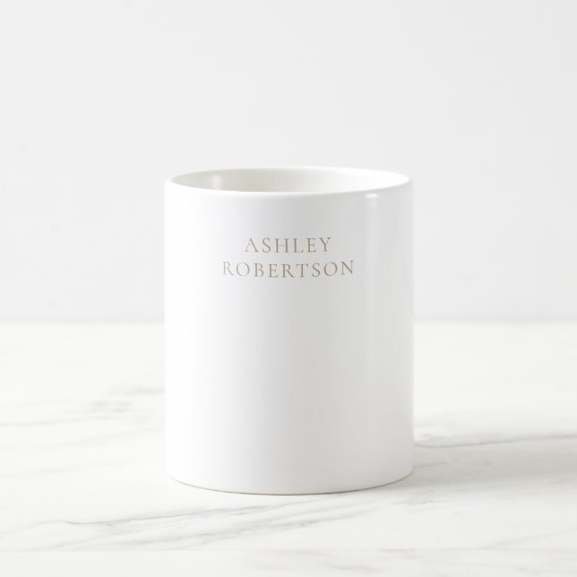 Caneca De Café Minimalista Profissional Moderno Nome Próprio (Centro)