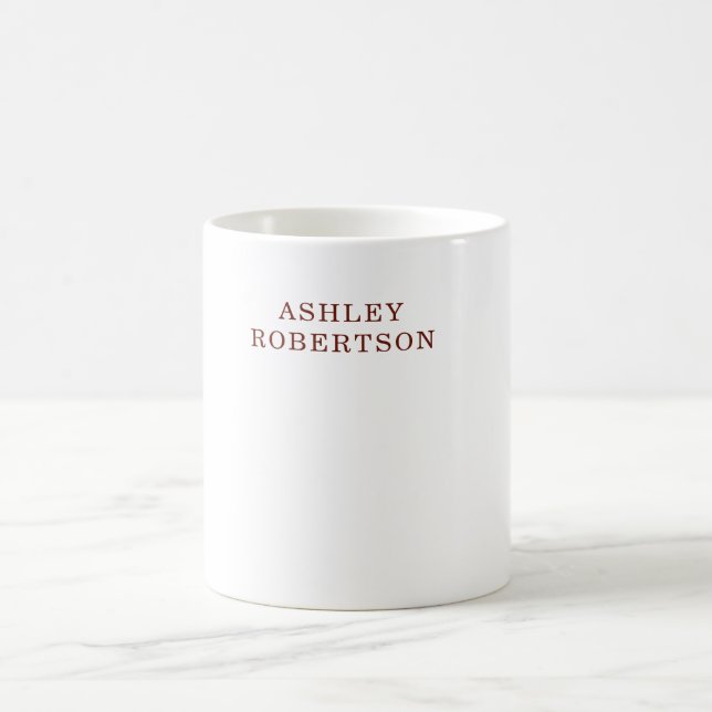 Caneca De Café Minimalista Profissional Moderno Nome Próprio (Centro)