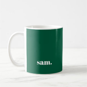 Caneca De Café Minimalista texto personalizado negrito verde