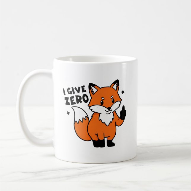 Caneca De Café Mínimo branco preto-roxo Raposa Vermelha Engraçada (Esquerda)