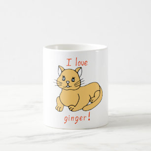 Caneca De Café Mínimo Cute Eu adoro gengibre Coffee Mug