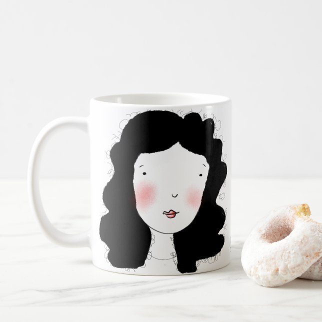 Caneca De Café Mínimo de Design de retrato (Com Donut)