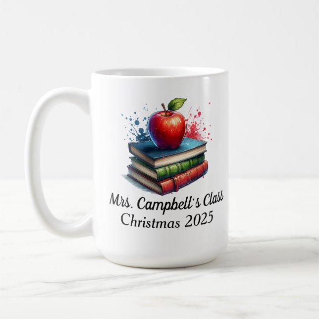 Caneca De Café Mínimo de Educação Vermelha/Livros de Professores  (Esquerda)