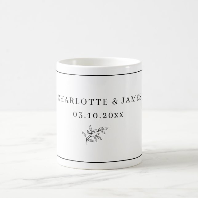 Caneca De Café Mínimo de Folhagem Foliar de Fronteira (Centro)