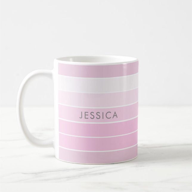 Caneca De Café Mínimo de Padrão Estipulado Rosa-Chic (Esquerda)
