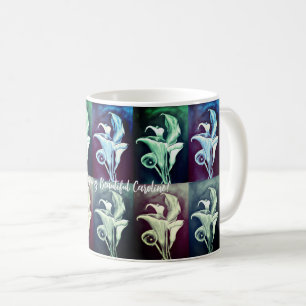 Caneca De Café Mínimo de Vintage Moderno para Calla Lillies