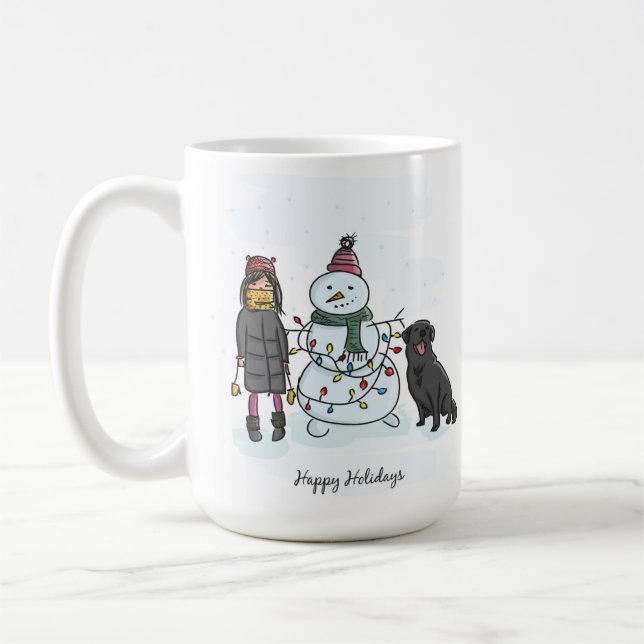 Caneca De Café Mínimo encantador Natal branco limpo (Esquerda)