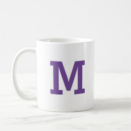 Caneca De Café Mínimo Moderno Clássico Roxo - Letra Inicial