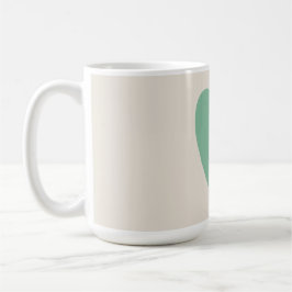 Caneca De Café Mínimo Personalizado Seafoam Green Mint Heart Mug