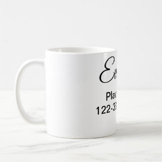 Caneca De Café Mínimo simples adicione seu nome texto localidade 