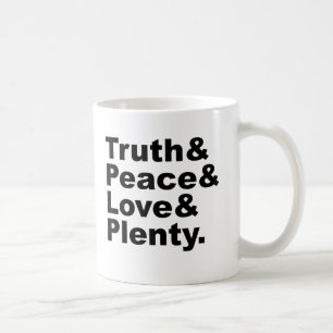 Caneca De Café Ministérios da Verdade & Paz & Amor & Abundância