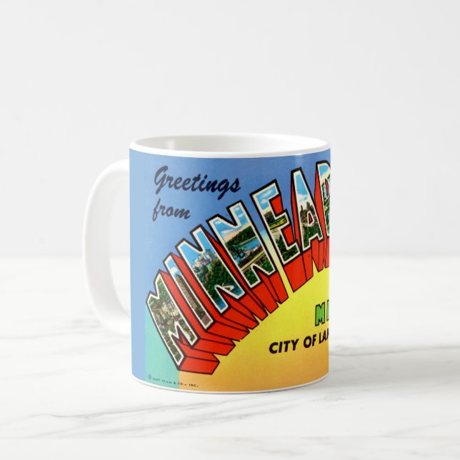 Caneca De Café Minneapolis Cartão-postal Mug (Frente Esquerda)