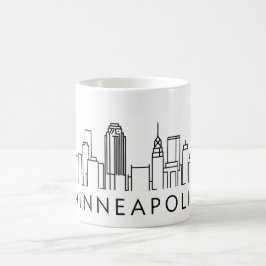 Caneca De Café Minneapolis Skyline - Design de paisagem urbana