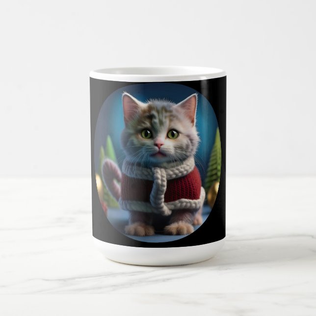 Caneca De Café Minskin Kitten Em Um Fato De Natal (Centro)