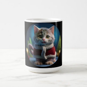 Caneca De Café Minskin Kitten Em Um Fato De Natal