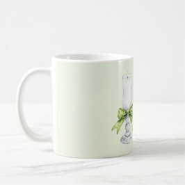 Caneca De Café Mint Bow White Candle Shine Bright