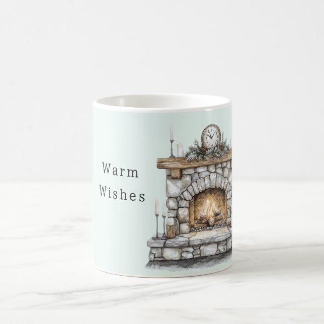 Caneca De Café Mint Fire Place Warm Wishes (Centro)
