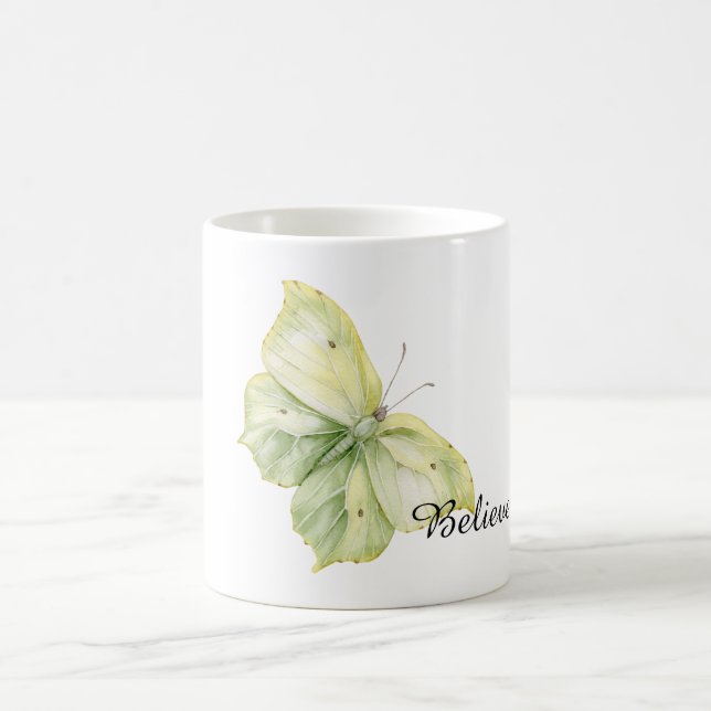 Caneca De Café Mint Green Butterfly Believe (Centro)