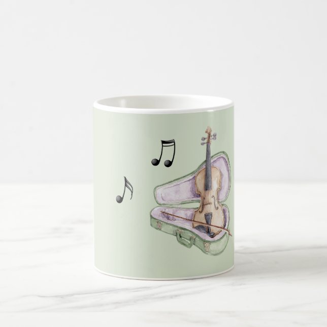 Caneca De Café Mint Green Lavender Violin (Centro)