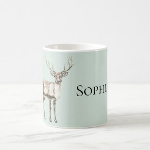 Caneca De Café Mint Green Rustic Deer