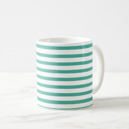 Caneca De Café mint green & white stripes