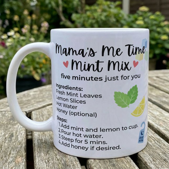 Caneca De Café Mint Lemon Tea Break Recipe for Moms (Criador carregado)