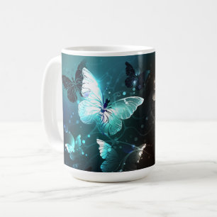 Caneca De Café Mint Night Butterflies