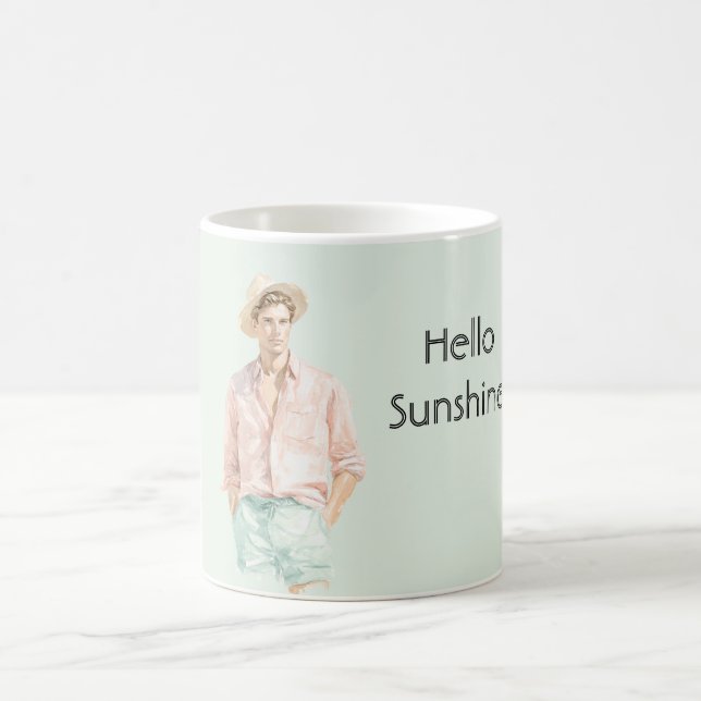 Caneca De Café Mint Peach Hello Sunshine Man  (Centro)