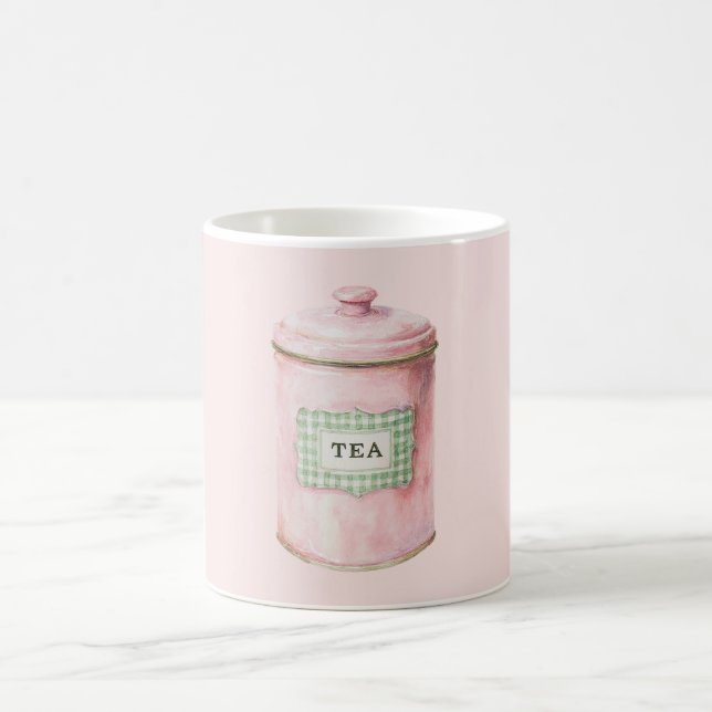 Caneca De Café Mint Plaid Pink Tea (Centro)