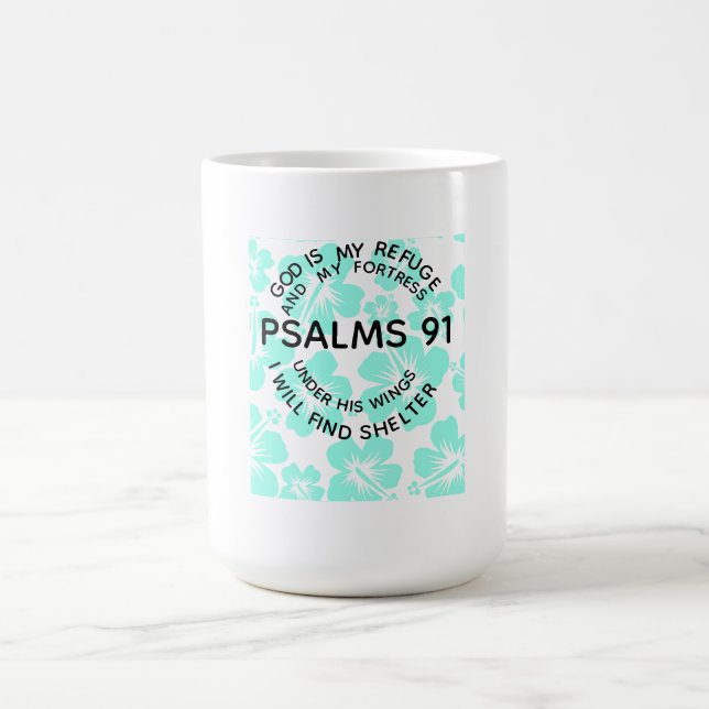 Caneca De Café Mint psalms 91 flower  (Centro)