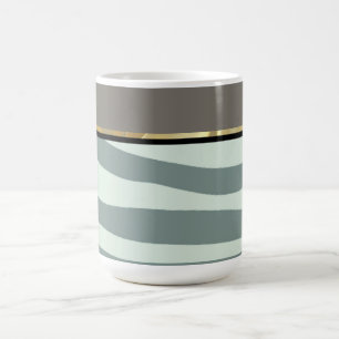Caneca De Café Mint verde, preto e zebra