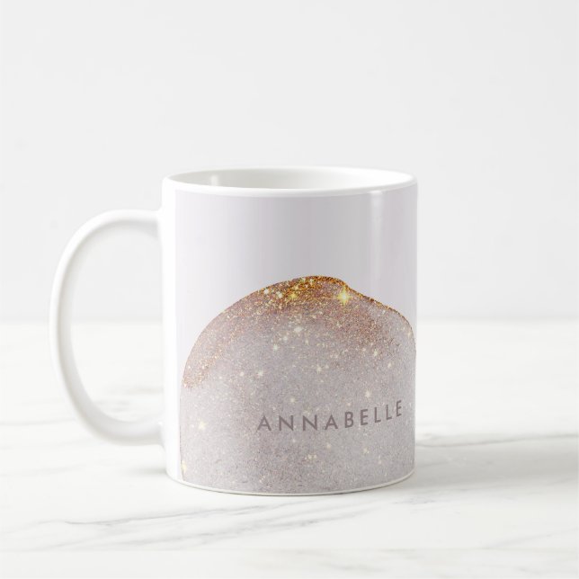 Caneca De Café Minúscula dourada moderna forma aquosa simples ele (Esquerda)