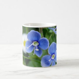 Caneca De Café minúsculas flores azuis