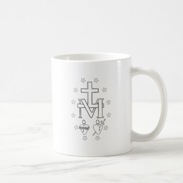 Caneca De Café Miraculous Medal (Rear Image) Coffee Mug (Direita)